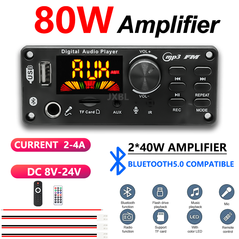 80W Bluetooth 5.0 MP3 Decoder  - Fm Transmitter ulasan dan harga