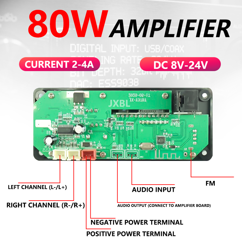 80W Bluetooth 5.0 MP3 Decoder  - Fm Transmitter ulasan dan harga